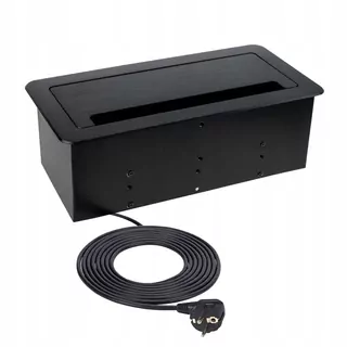 INBOX zapustená nábytková zásuvka s USB, RJ45 a HDMI čierna