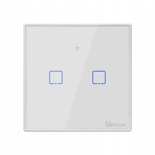 SONOFF TX T2EU2C Inteligentný spínač dotykového spínače WHITE 2 kanály + RF diaľkové ovládanie
