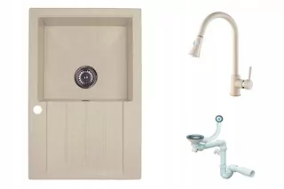 Žula drevík + kuchynská baterija s vyťahujúcim výtokom