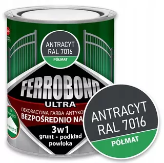 Olejovo-ftalový email na kov Ferrobond 0,7 l odtiene sivej a striebornej polomat