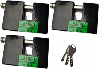 KABRO 3 PADLOCKS C3-17MM ZA 1 KĽÚČ PROTI BURGLARY