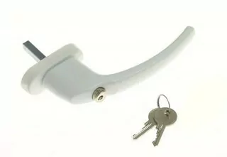 Kľučka na okno - Okenná kľučka, dvere s kľúčom, biela