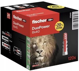 FISCHER DUOPOWER PIN 8x40 100ks TRIČKO +20%!!!