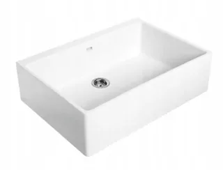 Koleso Nova Pro keramický drez 70 × 50 cm, bez otvoru, s prepadom, biela