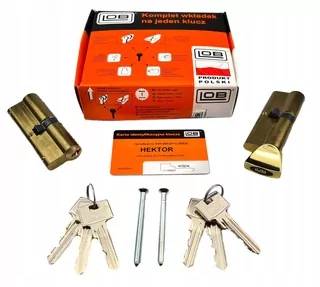 Súprava 2 vložiek na jeden kľúčový kód LOB HEKTOR DUO 45 g/40+40/45 mosadzný certifikát triedy 4