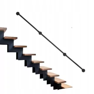 Kovové čierne zábradlie schodu (366 cm, 32 mm)