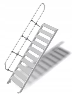 Krause hliníkové schody, 1M 1x10 stupňov 2,15