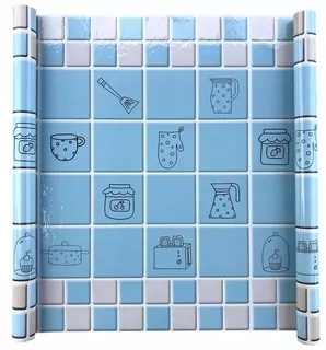 Fototapeta - Kuchyňa tapety samolepiace kachľové modrú T52