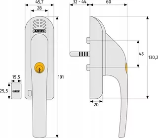 Kľučka na okno/dvere ABUS FG 300 A s alarmom