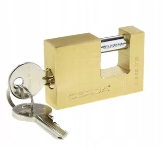 Mosadzný visací zámok GERDA BRASS LINE 90 PIN