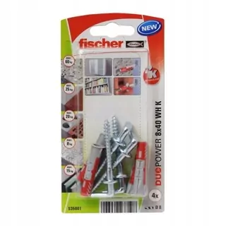 Skrutky, šróby  - Univerzálny hromada Fischer DuoPower 8 x 40 s hákom