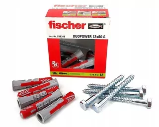 Skrutky, šróby - PEG Fischer DuoPower 12x60 S, 10 ks