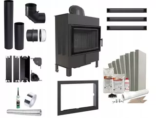 Oceľový vzduchový krb Lucy 14 kW 200 čierny