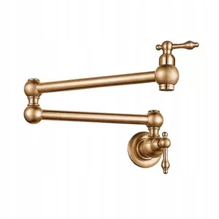 Kuchynská batéria na stenu skladacia Old Retro Brass