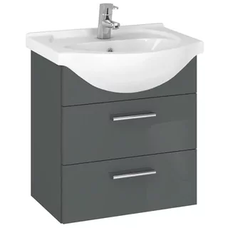 KÚPEĽŇOVÁ SKRIŇKA SO ZÁSADNÝM UMÝVADLOM ANTRACITOVÁ 50cm