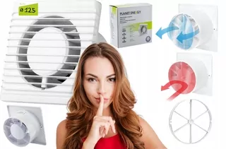 Kúpeľňový ventilátor Ø125mm nástenný na strop štandardný so spätným ventilom 125