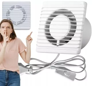 BigBuy Fun kúpeľňový ventilátor DOMÁCI VENTILÁTOR S KÁBLOM a ZÁSTRČKOU 100 mm