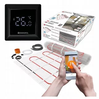 SADA VYKUROVACIEHO ROHOŽE 8m2 150W/m2 +TF-H6 WIFI Čierna