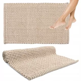 Kúpeľňová predložka Béžová savá mäkká hrejivá umývateľná podložka 60x100cm