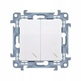 Schodový spínač Simon 10 CW6/2L.01/11 dvojitý s LED podsvietením biela Kontakt-Simon