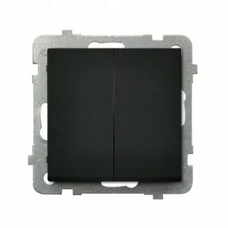 Vypínač svetla - SCHODISKO SWITCH DOUBLE BLACK Ospel SONATA