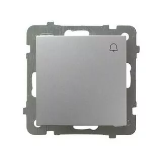 Spínač "zvonček" Ospel AS ŁP-6 g/m/18 tlačidlo zatváracie strieborný