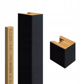 Dekoračná lišta Golddoor L-2800x40x29-CZM čierna MDF doska 2,9 cm x 275 cm