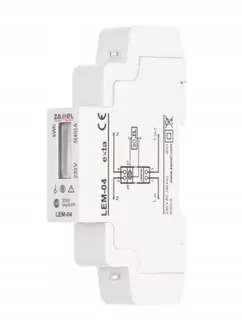 Meradlo elektrickej energie 1-FAZOWY, elektronické s podsvietleniem, 45 a, TH-35 (din) LEM-04