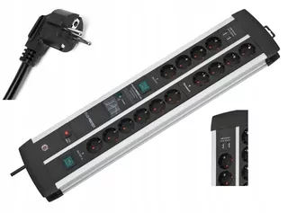 14-kolíková sieťová zásuvka Premium-Protect-Line s prepäťovou ochranou a nabíjaním cez USB