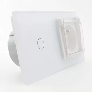 Vypínač svetla - Livolo Connector konceptu + GN. S Bolcem 230 V + klapka B