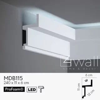Dekoratívna biela stropná lišta MDB115