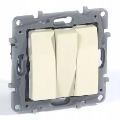 Legrand Niloe Trojitý vypínač 10 AX krémová