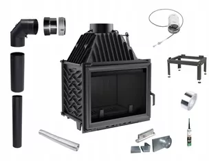 Liatinový vzduchový krb Kratki ZUZIA 15 kW čierny