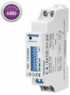 Merač energie OR-WE-521 s podsvietením značky ORNO.