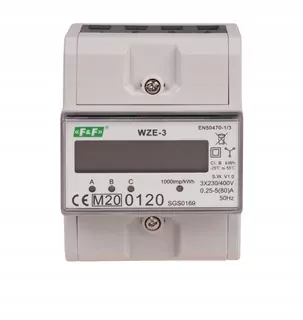 Trojfázový LCD merač spotreby elektrickej energie 3F MID WZE-3 F&F FiF FF