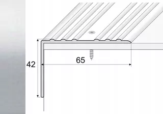 Strip 120cm hliníkový uhol 42x65mm strieborný A32