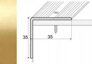 Prúžok 180cm Aluminium Uhol 35x35mm Gold A34