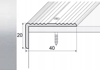 Prúžok 180cm Aluminium Uhol 40x20mm Silver A33