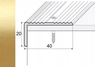 Prúžok 180cm Aluminium Uhol 40x20mm Gold A33