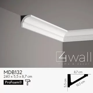 Biela stropná lišta MDB132