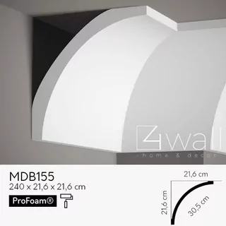 Dekoratívna lišta vysoká biela MDB155 21,6 cm