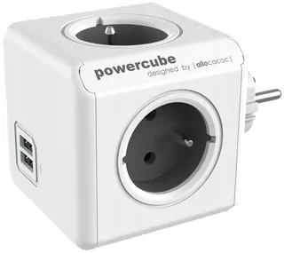 Napájací kábel 4-zásuvkový modrý s dvoma USB portami