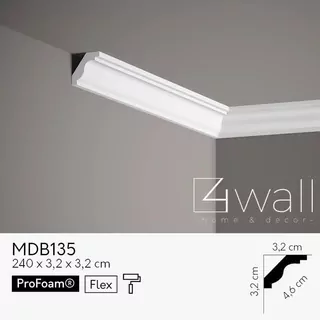 Biela stropná lišta MDB135