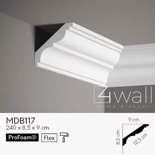 Stropná lišta biela sadrokartónová MDB117