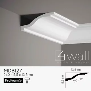 Stropná lišta vysoká biela MDB127 13,5 cm