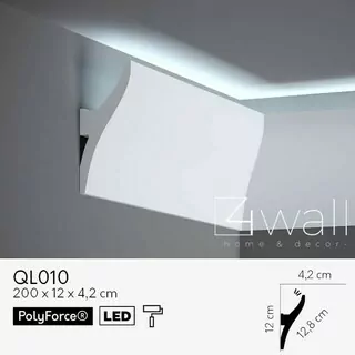 Stropná lišta biela LED QL010 dekoratívna 12