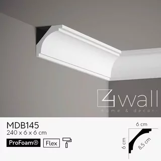 Stropná lišta biela dekoratívna MDB145 6 cm
