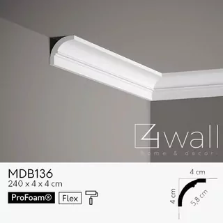 Stropná lišta biela priesvitná Mardom MDB136
