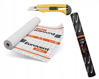 Parotesná fólia Eurovent 50 x 1,5 x 0,5 mm 115 g/m² + ČEPEĽOVÝ NÔŽ S ZLOMENOU ČEPELOU 18MM UNIVERZÁL