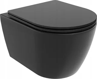 Mexen Carmen WC misa Rimless s doskou s voľným pádom slim duroplast, čierna matná